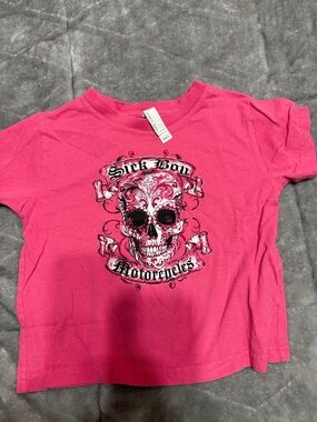 Rabbit Skins Hot Pink Skull Graphic Tee